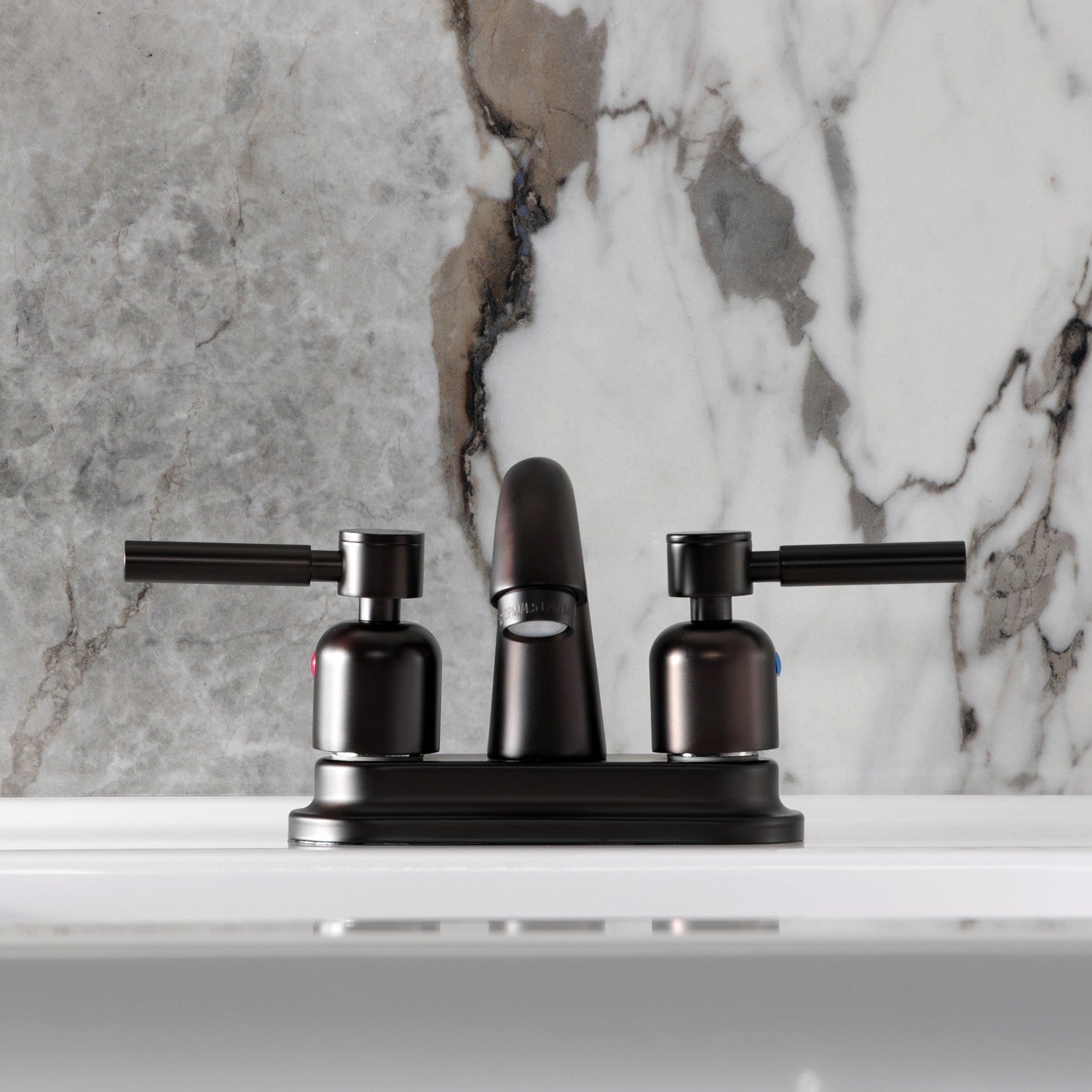 Kingston Tulare KB8615DL - Concord Double-Handle 3-Hole Deck Mount 4-Inch Centerset Bathroom Faucet with Pop-Up Drain, Oil Rubbed Bronze — thumbnail 3